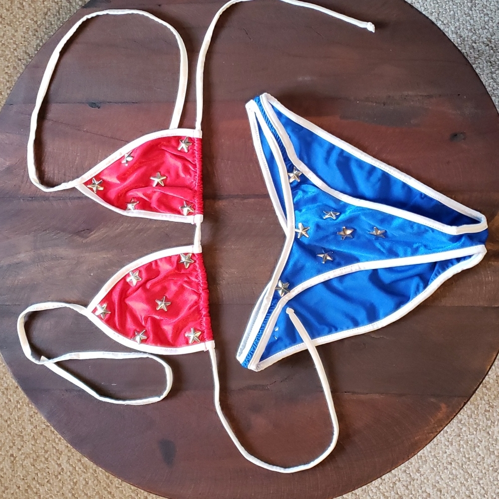 Small blue & red bikini